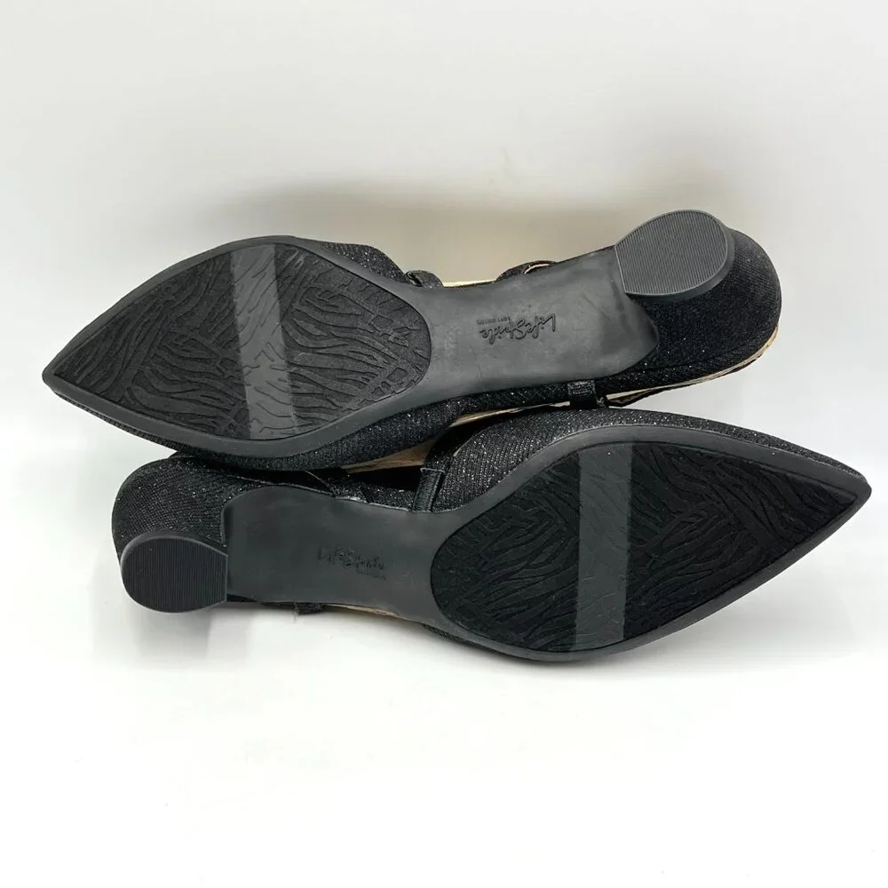 Life Stride Womens Size 9 Minimalist‎ Black Low Heel Pointed Toe Heels Shoes